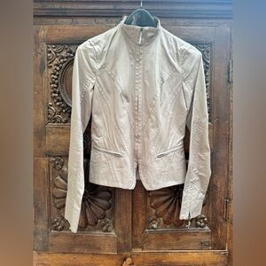 Banana Republic Women's Light Taupe Zip Blazer